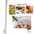 2 in 1 Stainless Steel Drinking Spoon Straws