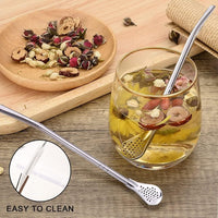 2 in 1 Stainless Steel Drinking Spoon Straws