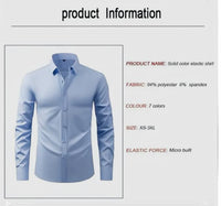 Men's Elegant Solid Long Sleeves Shirts