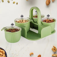 4 pcs Storage Jar with Tray