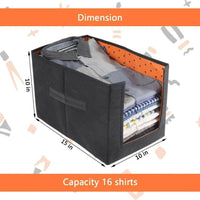 Vibrant, foldable non-woven cloth organizer in a solid pattern, perfect for storing up to 16 shirts in a neat 15x10x10-inch design.