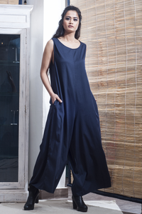 Gabi- Blue Jumpsuit With Floor Length Mauve Jacket saveolyf Dress.