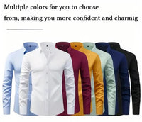 Men's Elegant Solid Long Sleeves Shirts