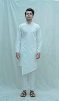 White Overlap Angrakha Kurta saveolyf Kurta.