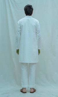 White Overlap Angrakha Kurta saveolyf Kurta.