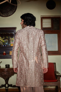 Nouveau- Embroidered Kurta set in Champagne color saveolyf KURTA SET.