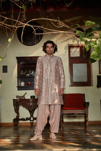 Nouveau- Embroidered Kurta set in Champagne color saveolyf KURTA SET.