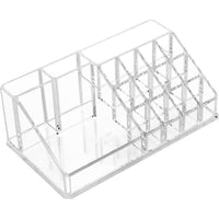 6282 16 Compartment Cosmetic Makeup Jewellery Lipstick Storage Organiser Box Cosmetic Storage Box Make-up Lipstick Organizer  Lipstick Holder Case  Transparent saveolyf Health & Beauty.