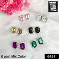 Diamond Jewellery Interchangeable Triangular Shaped Earrings (6 Pari  Mix Color  Design) saveolyf Bracelets.