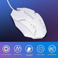 Usb Wired Mouse Gaming Mouse Colorful  Lighting Luminous  (1 Pc  Wihte) saveolyf Accessories.